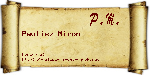 Paulisz Miron névjegykártya